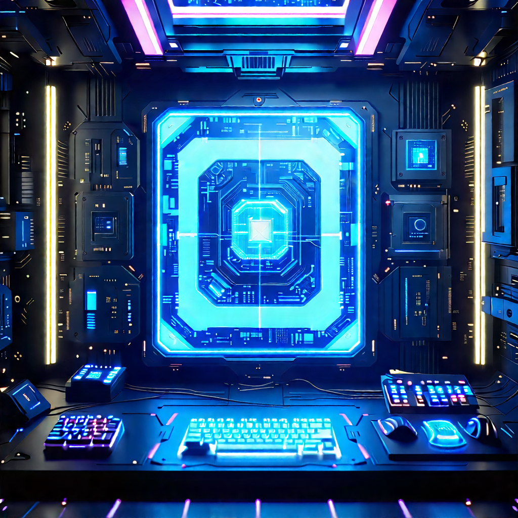 Quantum computer with neon accents