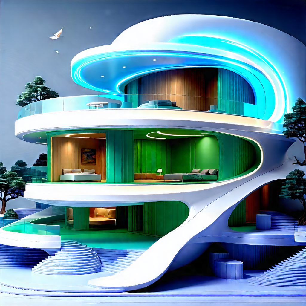 Futuristic Smart Home With Futuristic, Modern-looking