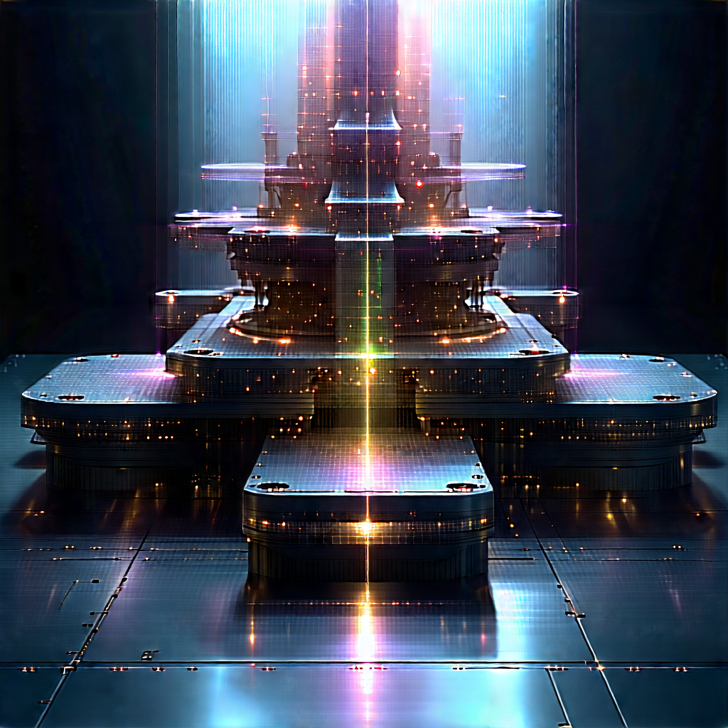 Quantum Computer With Laser Scanning With Image, There