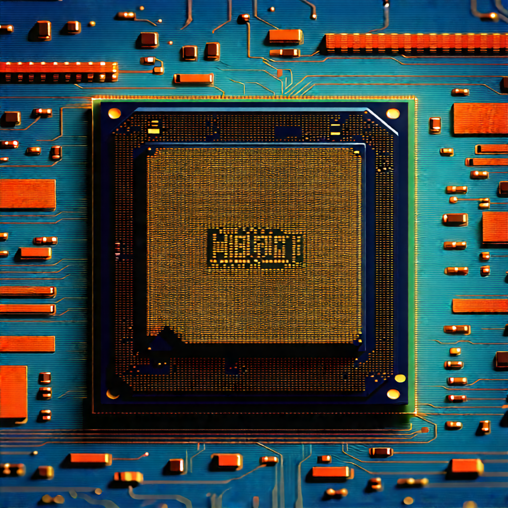 Close-up of microprocessor