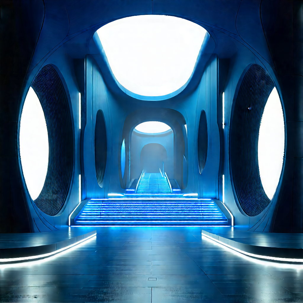 Futuristic Innovation Hub With Image, There