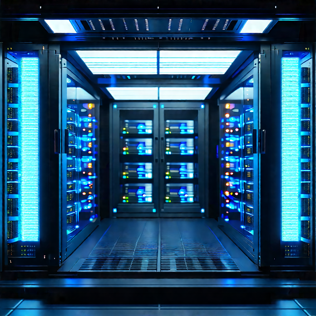 (futuristic:1.3) server room
