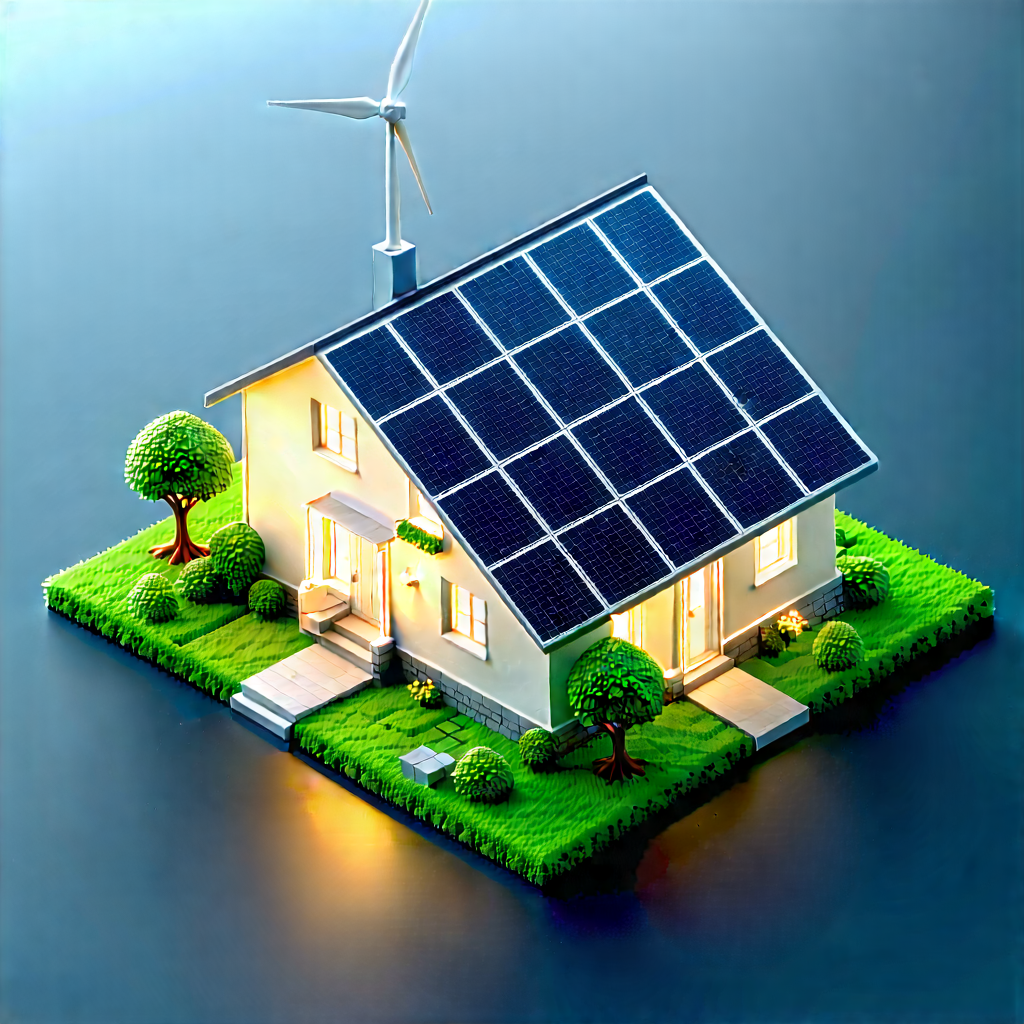 Innovative Renewable Energy (design:1.48) With Small House