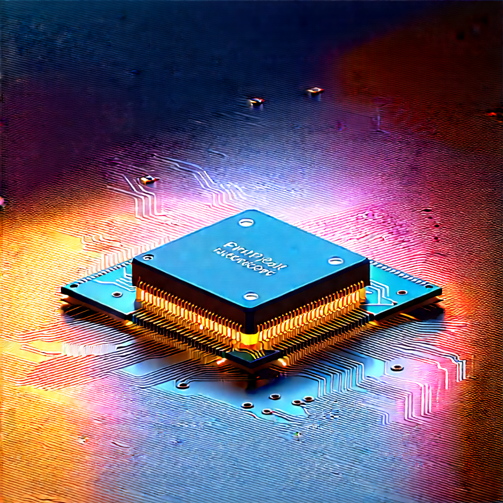 Close-up Of Microprocessor With Close-up Computer