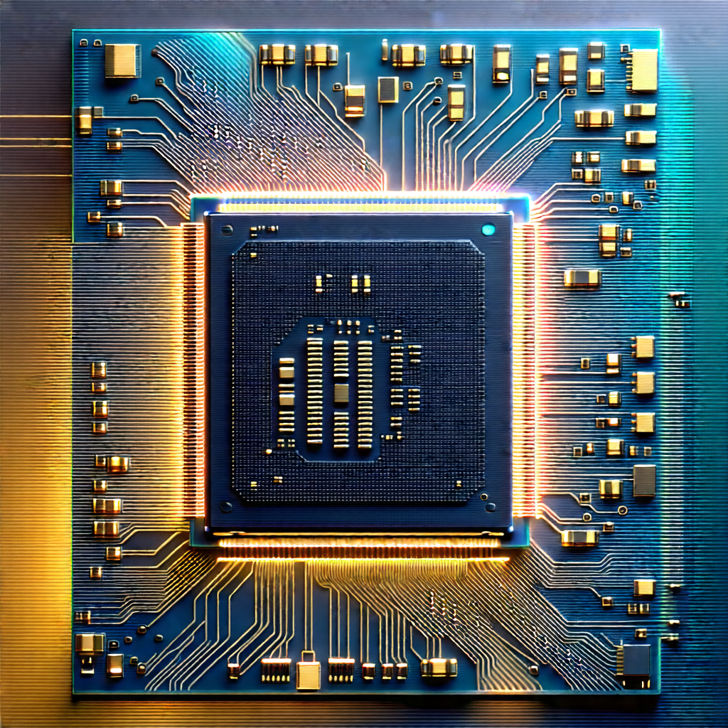 Close-up Of Microprocessor With Close-up Computer