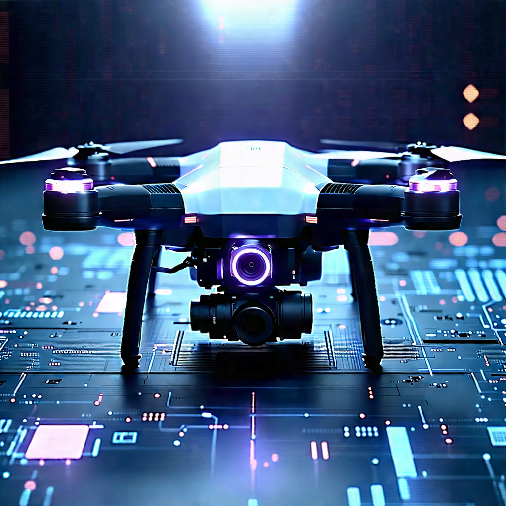 Drone With Data Visualization With Drone Sitting