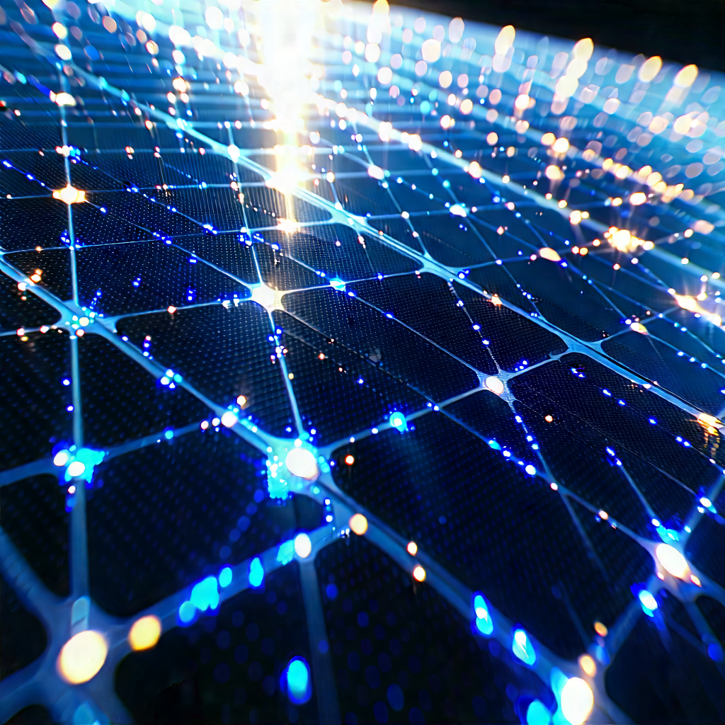 Solar panel with digital particles