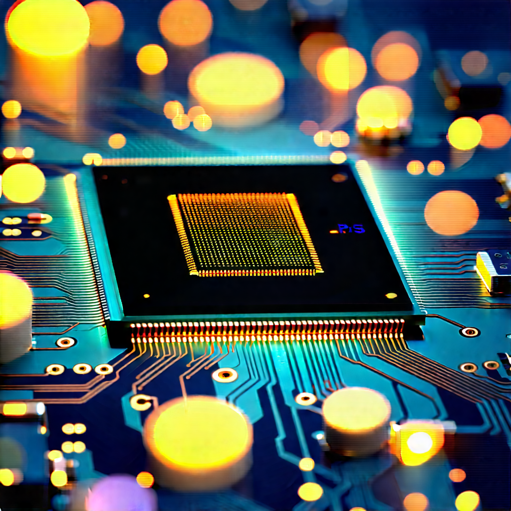 Close-up Of Microprocessor With Close-up Computer