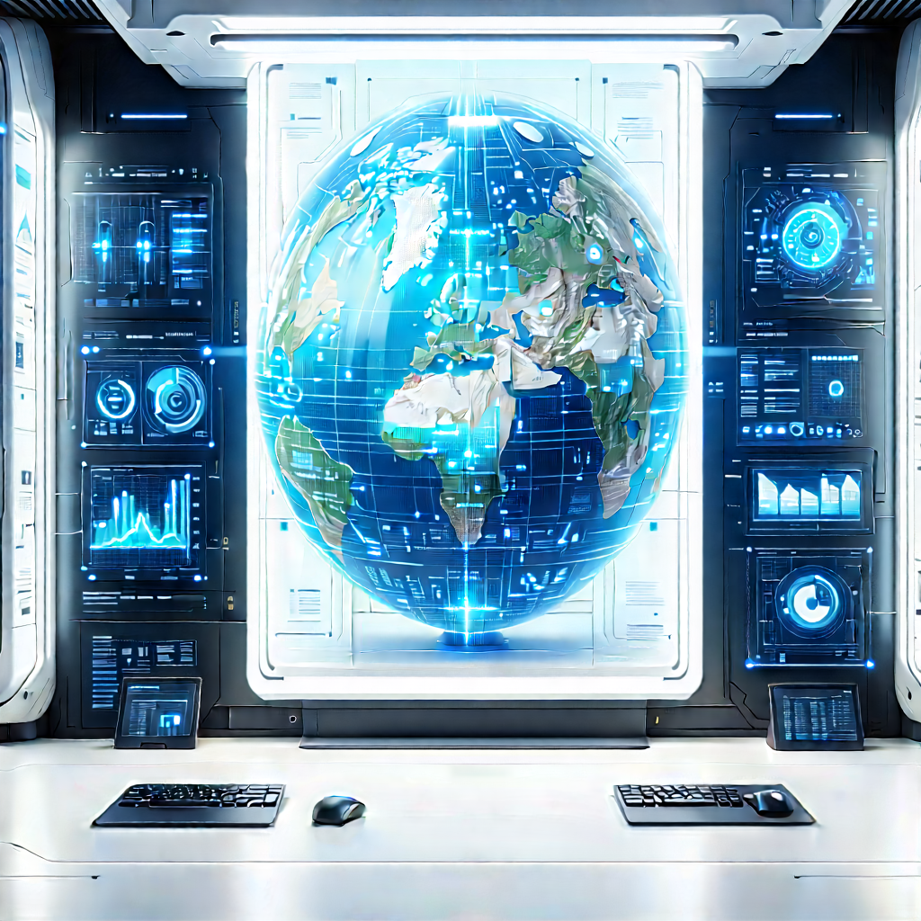 Futuristic tech startup office