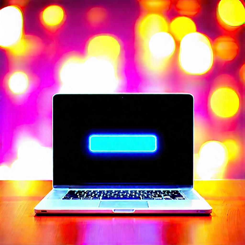 Laptop With Glowing Screen With Laptop Computer