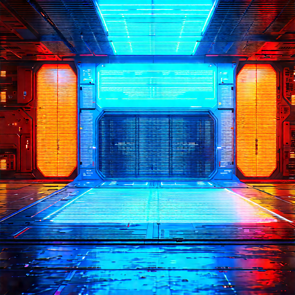 (futuristic:1.24) Tech Startup Office With Image, There