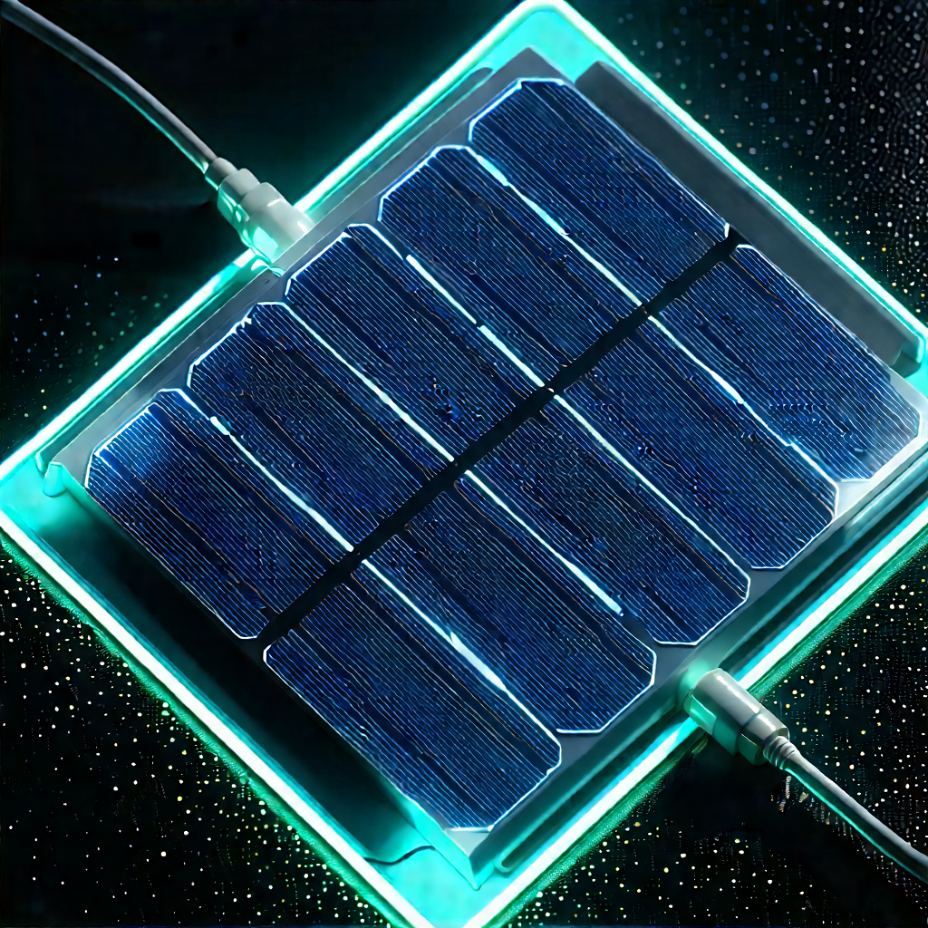 Solar panel with neon accents