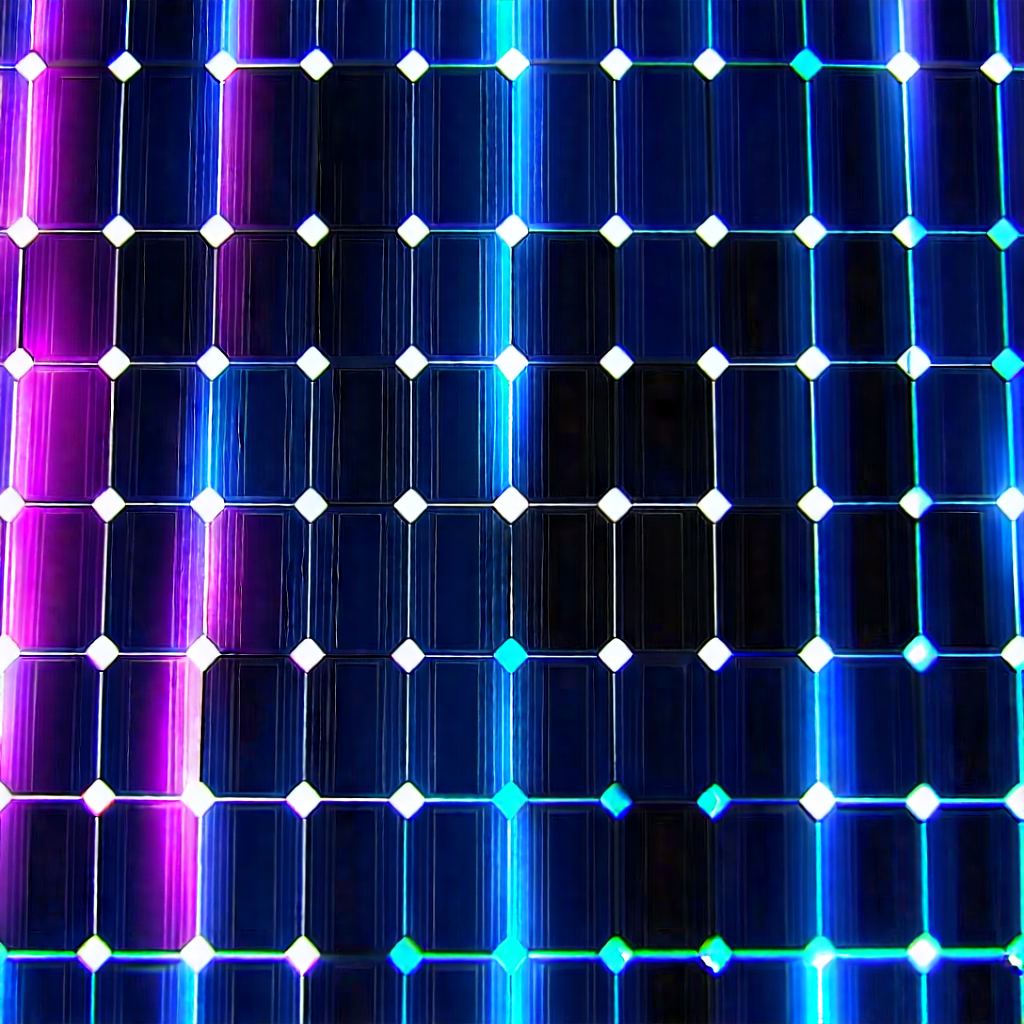 Solar panel with neon accents