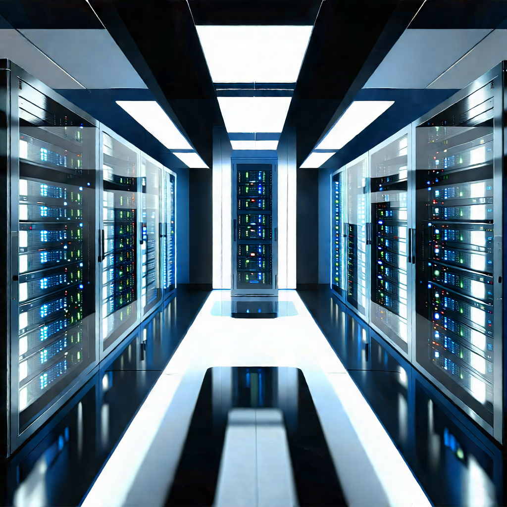 (futuristic:1.38) Server Room With Large Room
