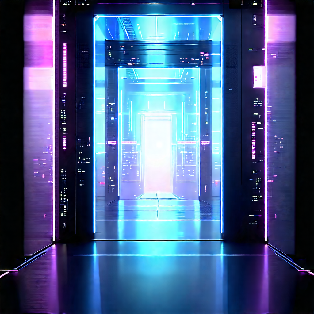 Quantum computer with neon accents