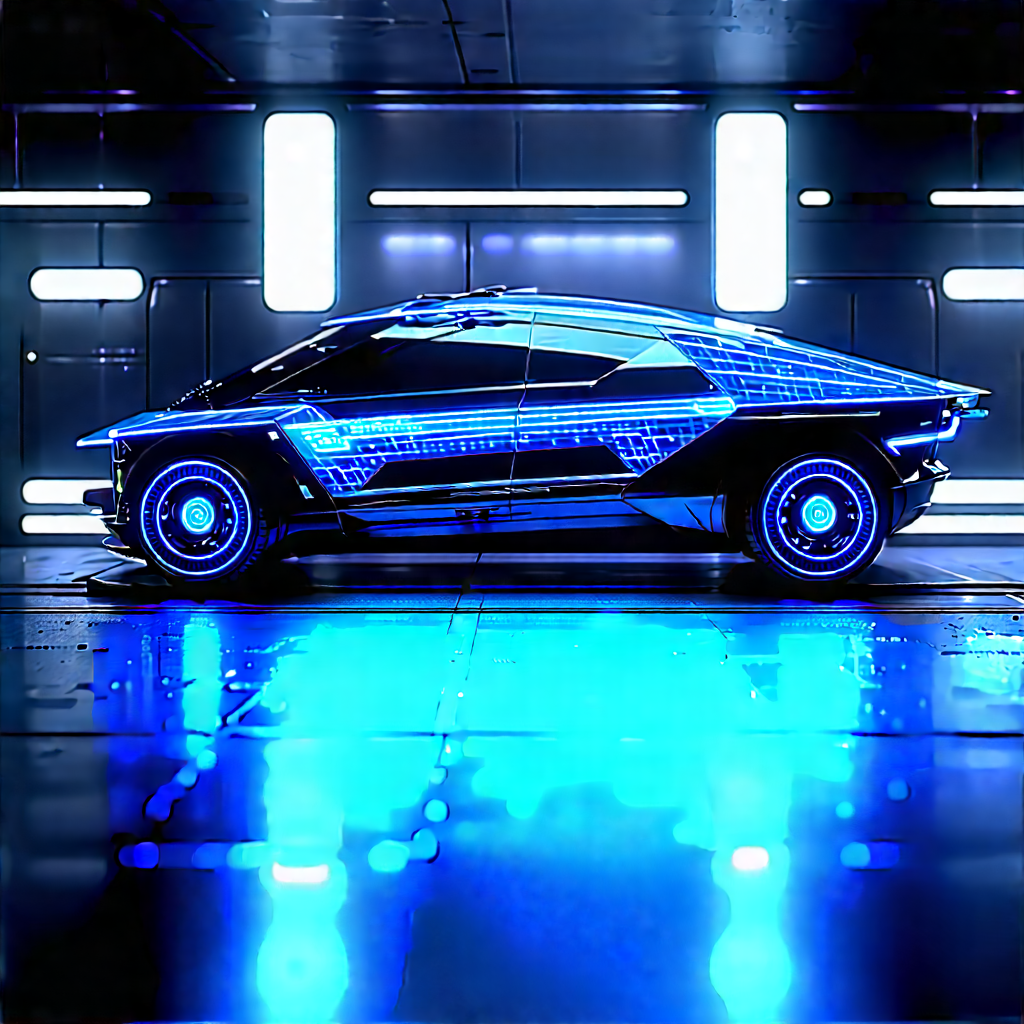 Innovative Electric Vehicle Design With Futuristic Blue