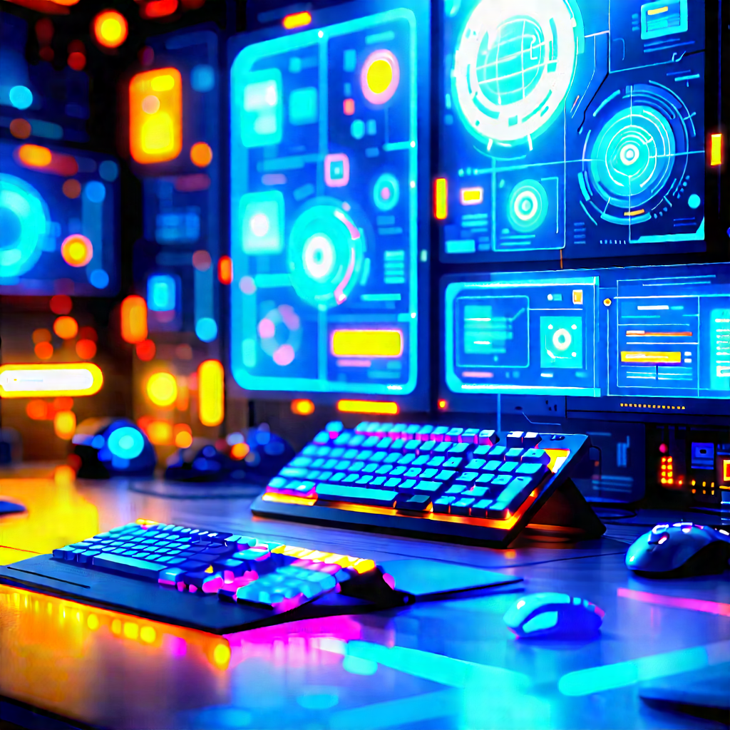 Futuristic tech startup office