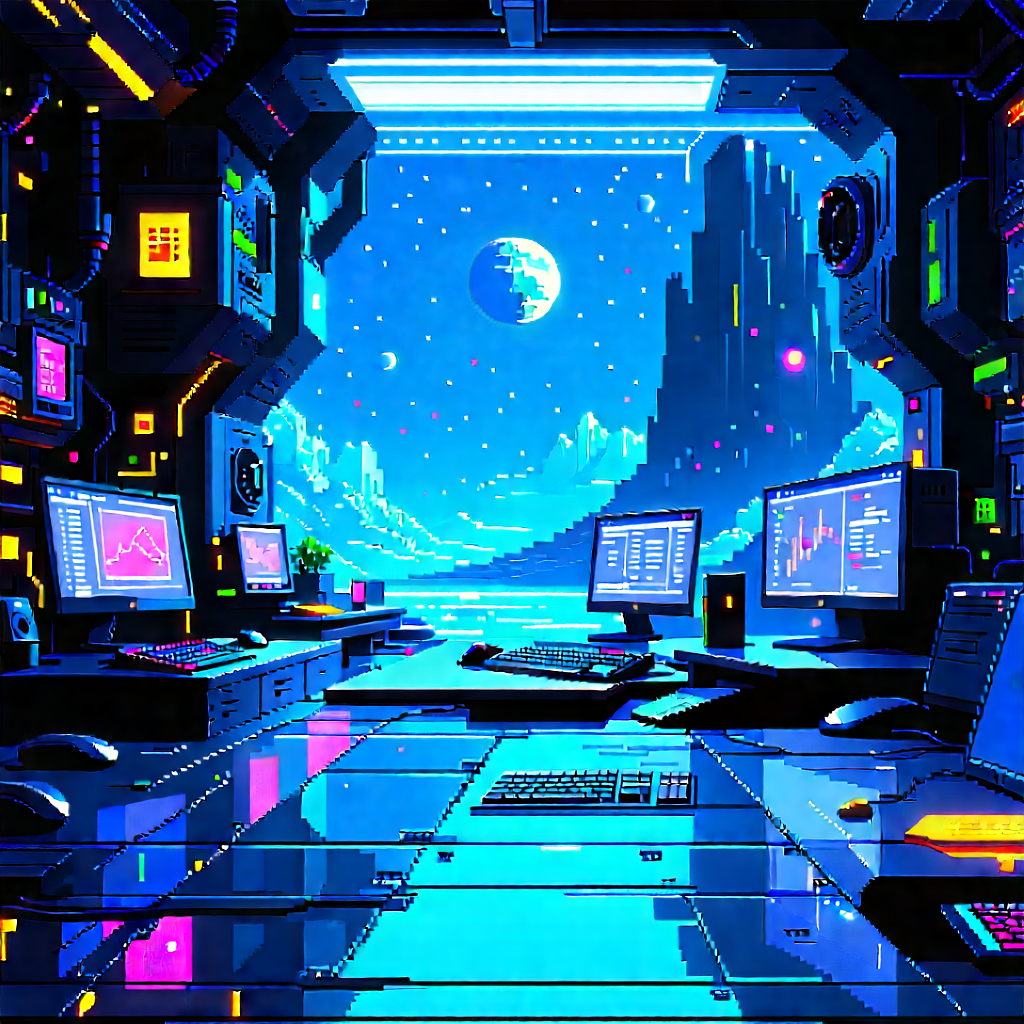 (futuristic:1.49) Tech Startup Office With Image, There