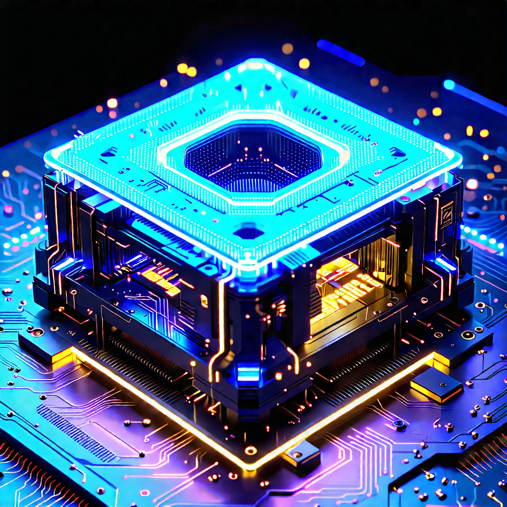 Quantum computer with neon accents