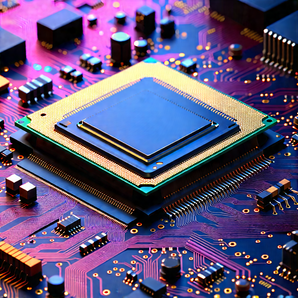 Close-up of microprocessor