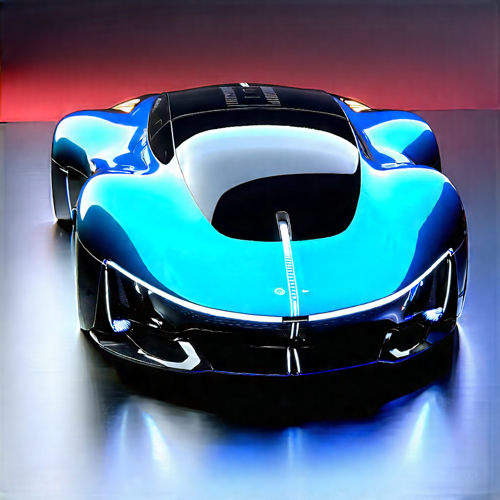 Innovative Electric Vehicle Design With Blue Sports