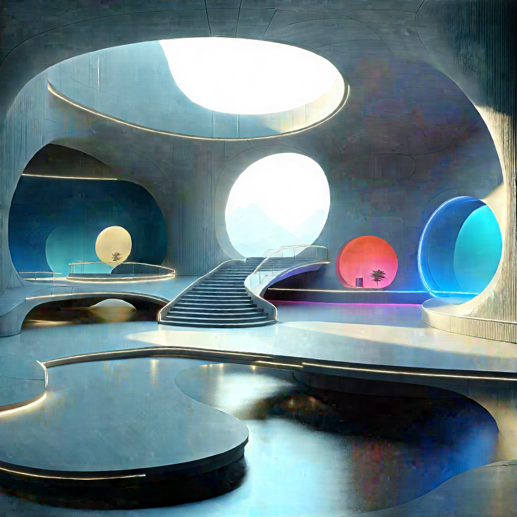 Futuristic Innovation Hub With Image, There