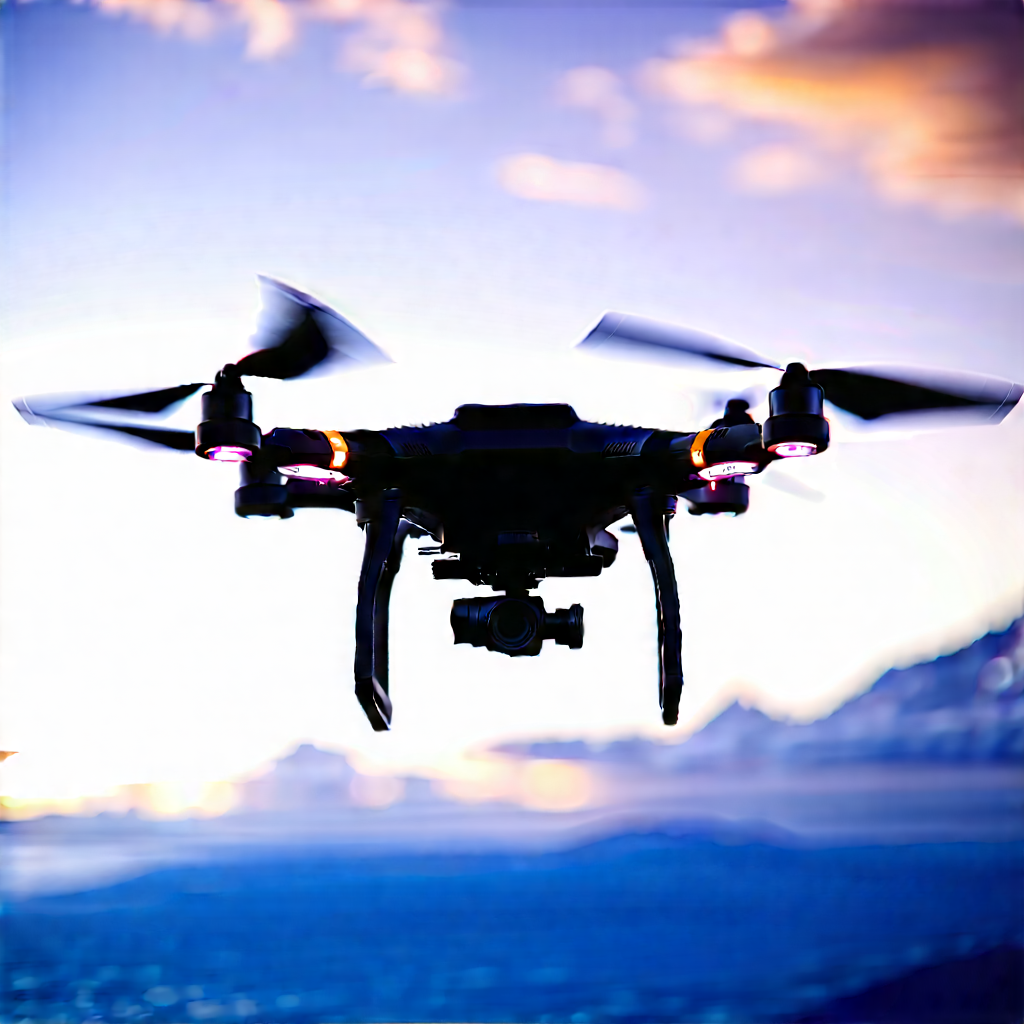 Drone With Streaming Content With Black Drone