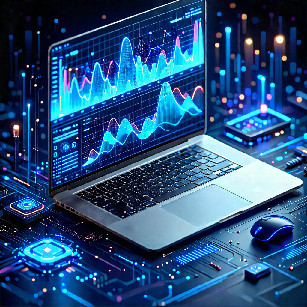 Laptop with data visualization