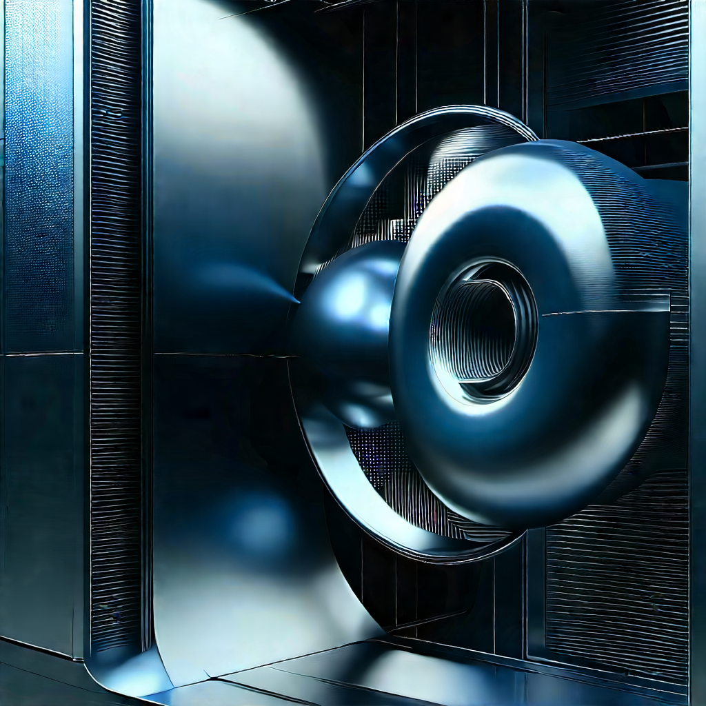 Close-up Of Cooling System With Large Blue