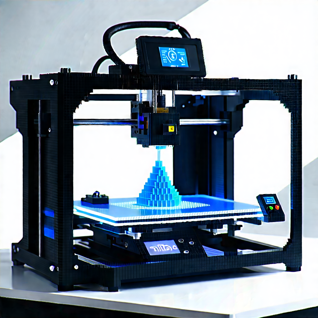 3d Printer With Data Streams With Printer Shown