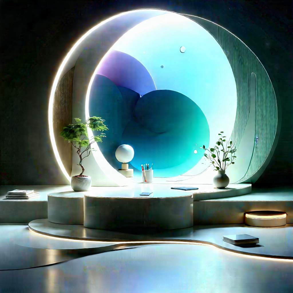 Futuristic Tech Startup Office With Image, There