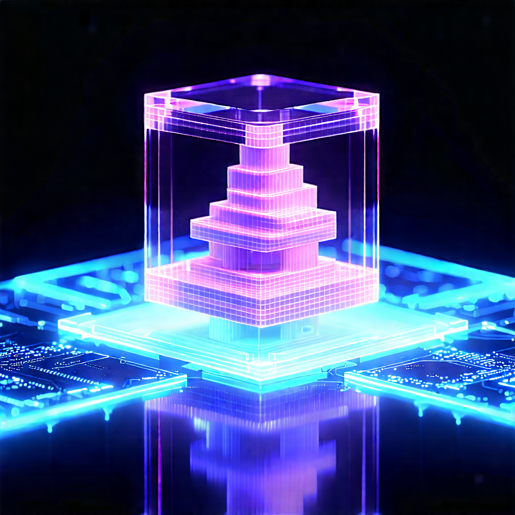 3d Printer With Holographic Projection With Purple Blue