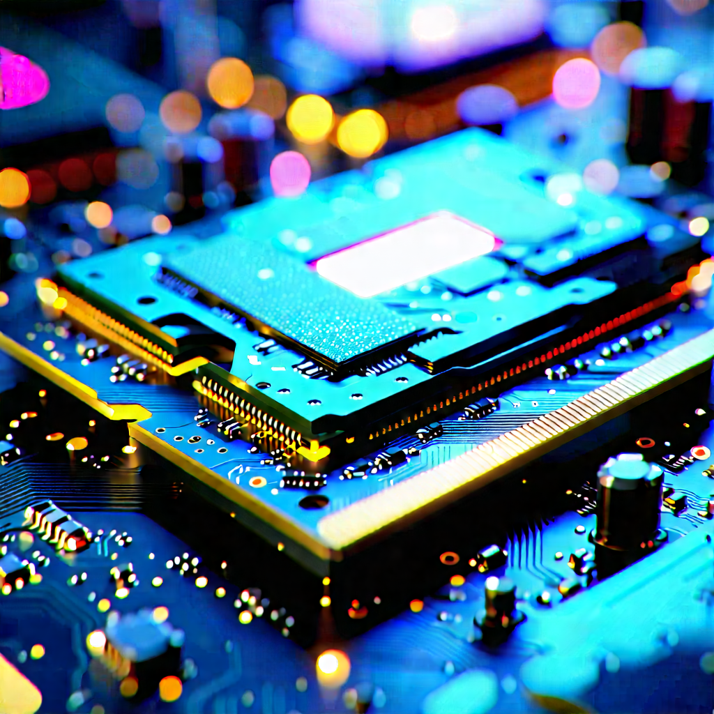 Close-up Of Memory Module With Close-up Computer