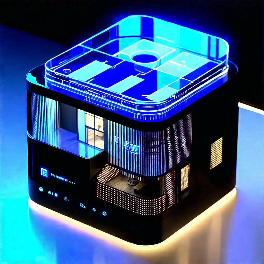 Smart Home (device:1.19) With Holographic Display With Small, Blue,