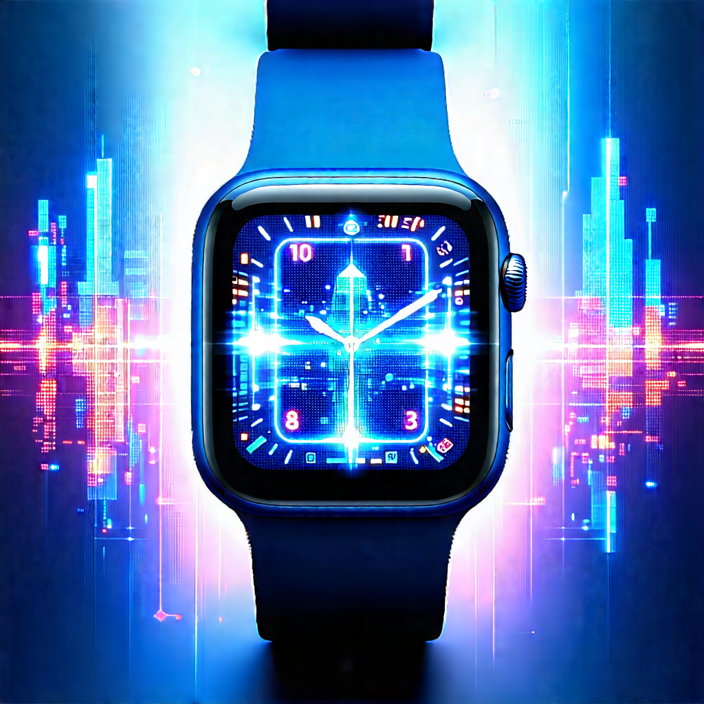 Smart Watch With Data Visualization With Blue Watch