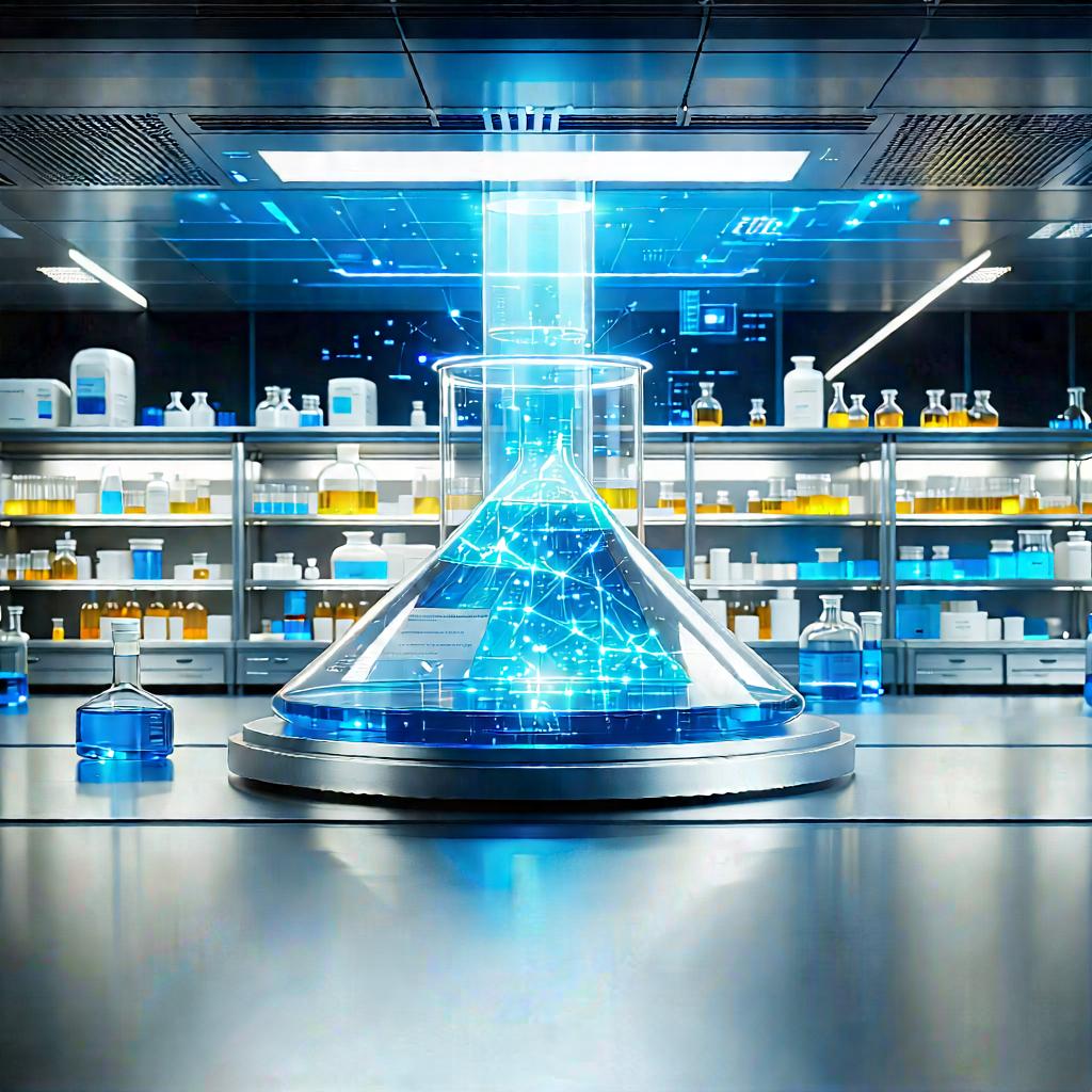 Futuristic Research Laboratory With Image, There