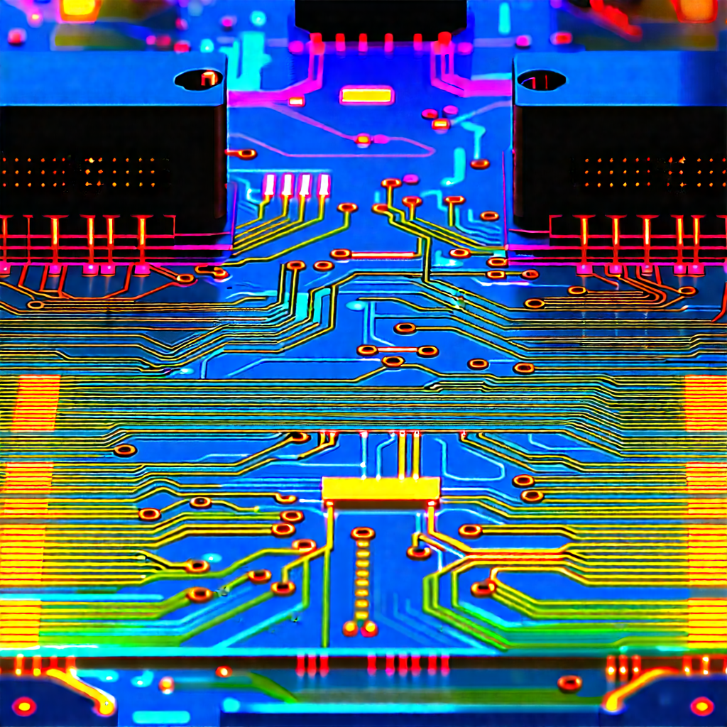 Circuit board with neon accents