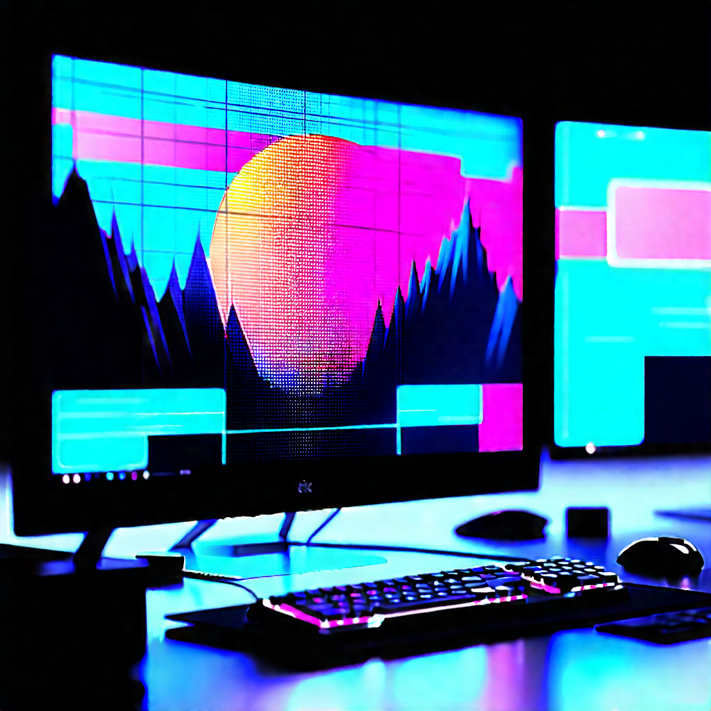 Futuristic Digital Workspace With Computer Desk