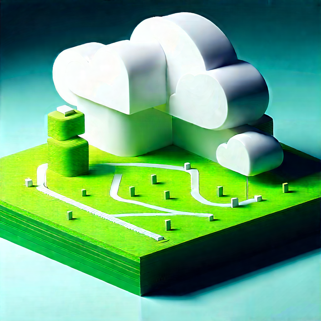 Cloud Computing Visualization With Green White