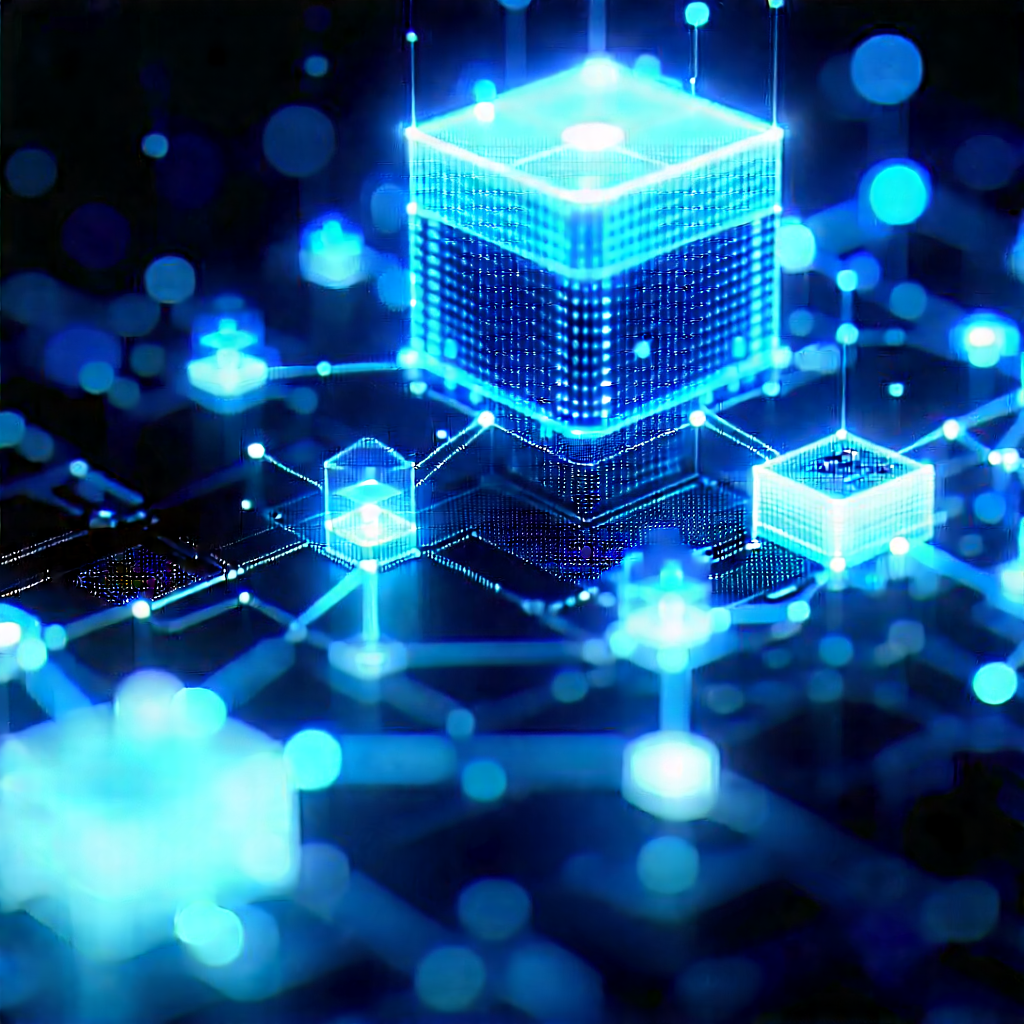 Blockchain Network Visualization With Blue White