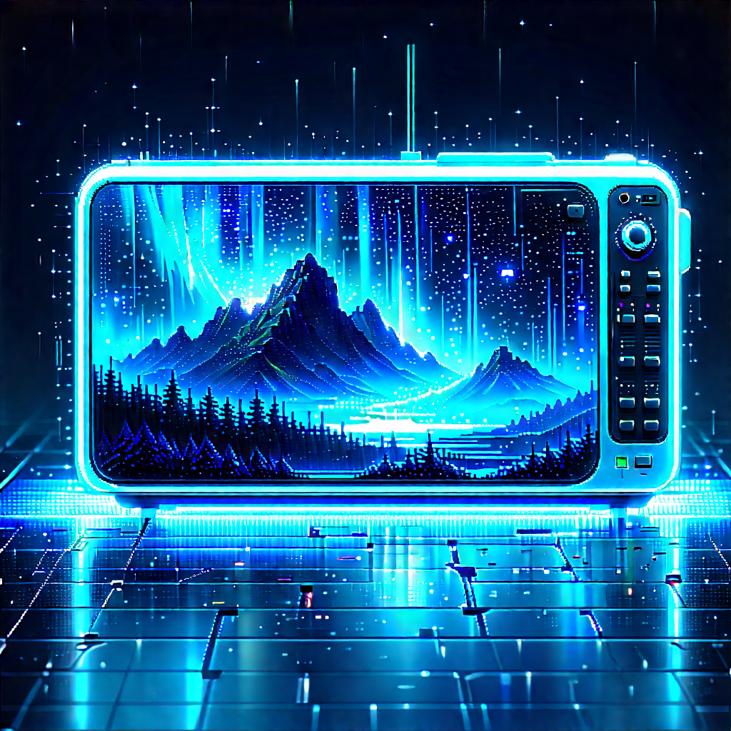Entertainment Technology In (design:1.31) Studio With Futuristic, Blue