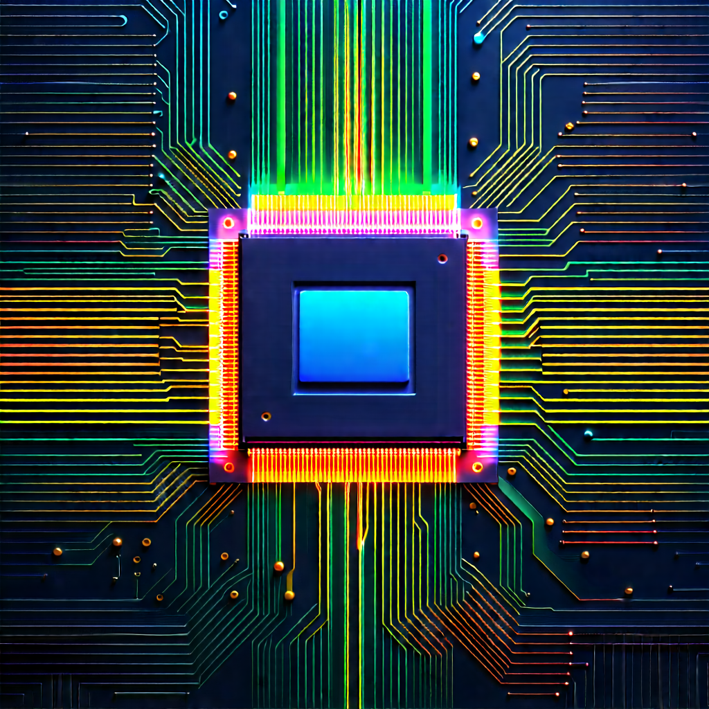 Microchip with neon accents