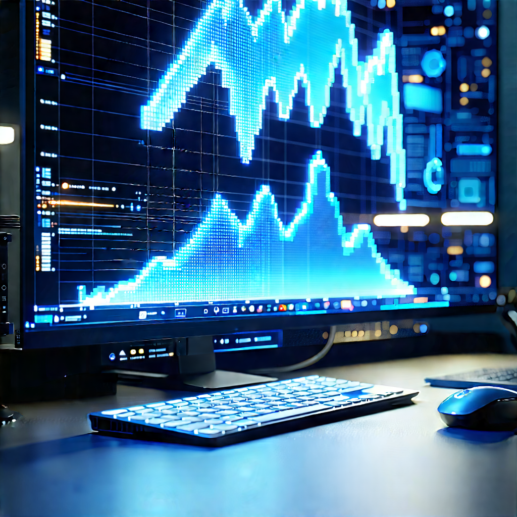 Financial Technology In Tech Office With Computer Monitor
