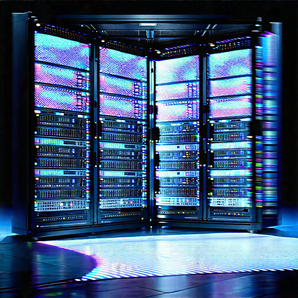 Server rack with holographic projection