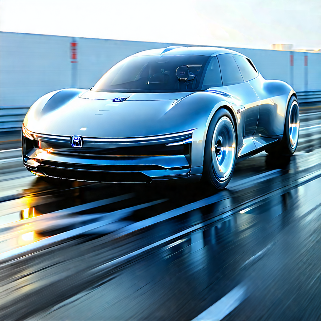Innovative Electric Vehicle (design:1.14) With Sleek Silver