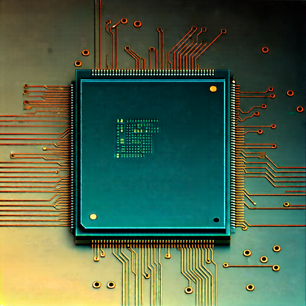 Close-up of microprocessor