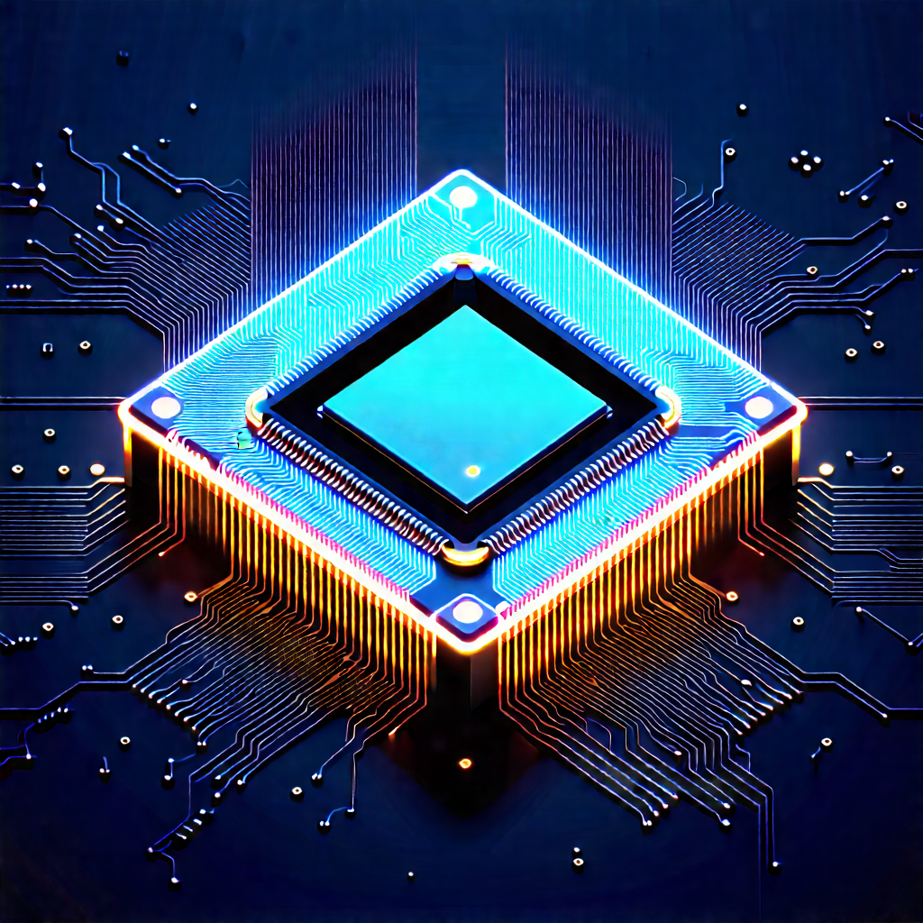 Microchip with neon accents