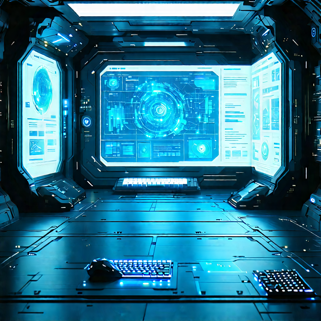 Futuristic digital workspace