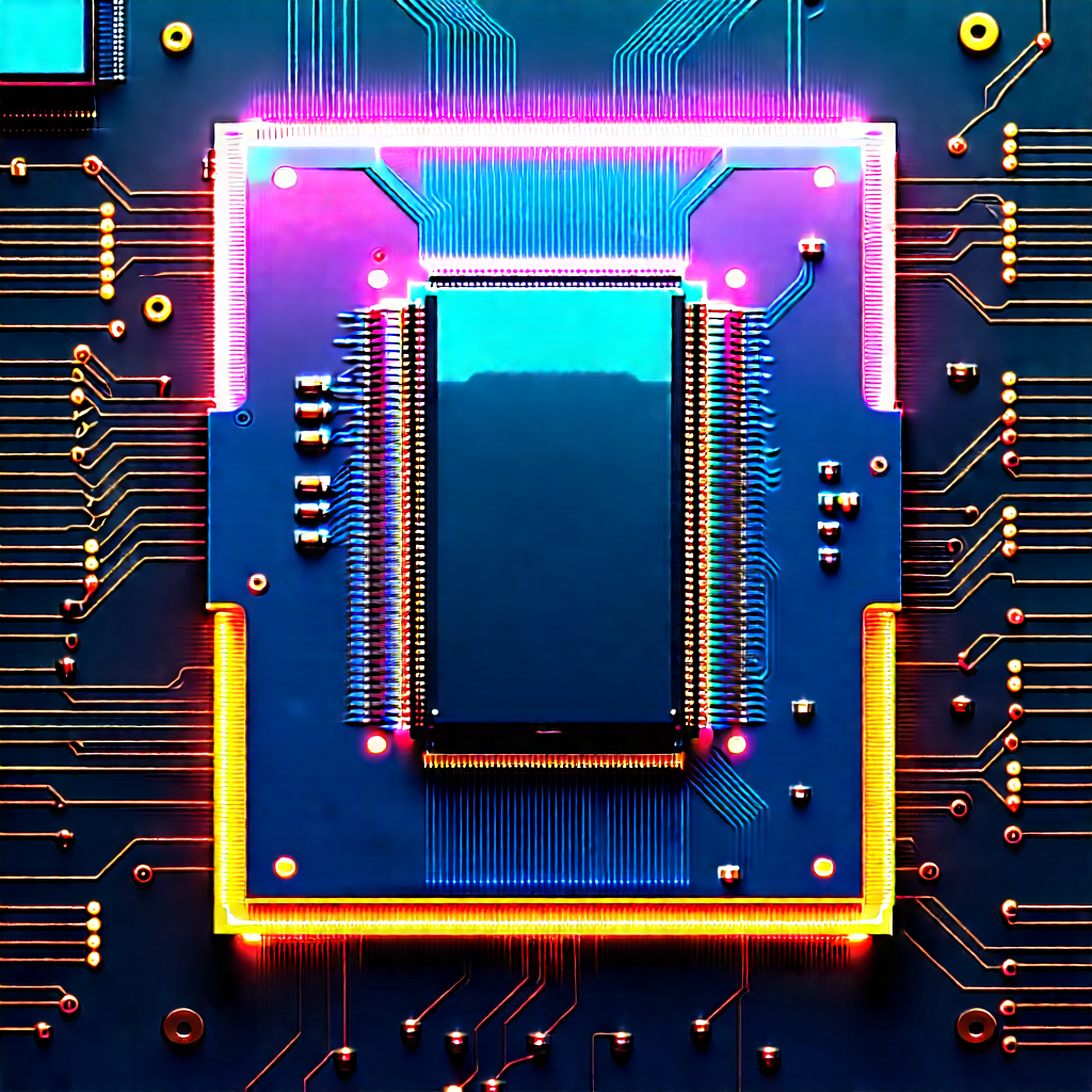 Microchip with neon accents