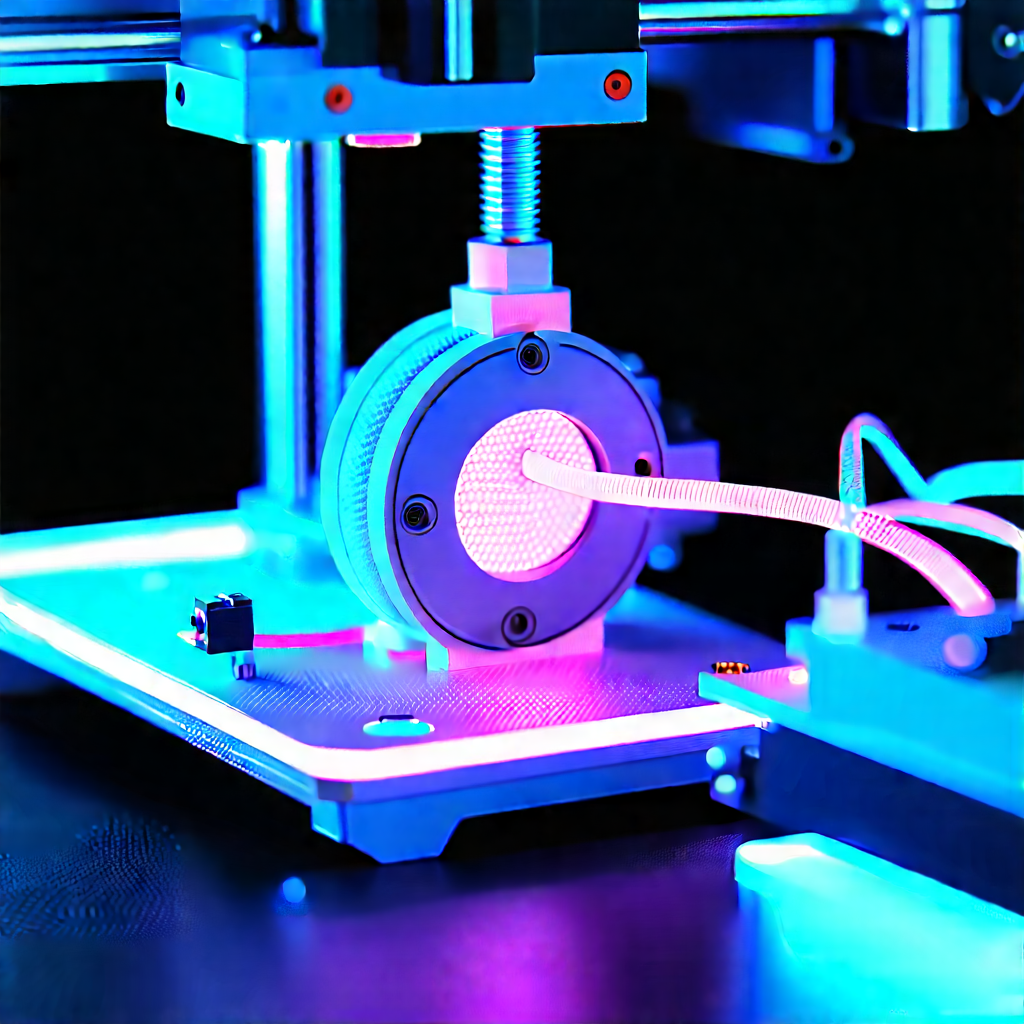 3d printer with neon accents
